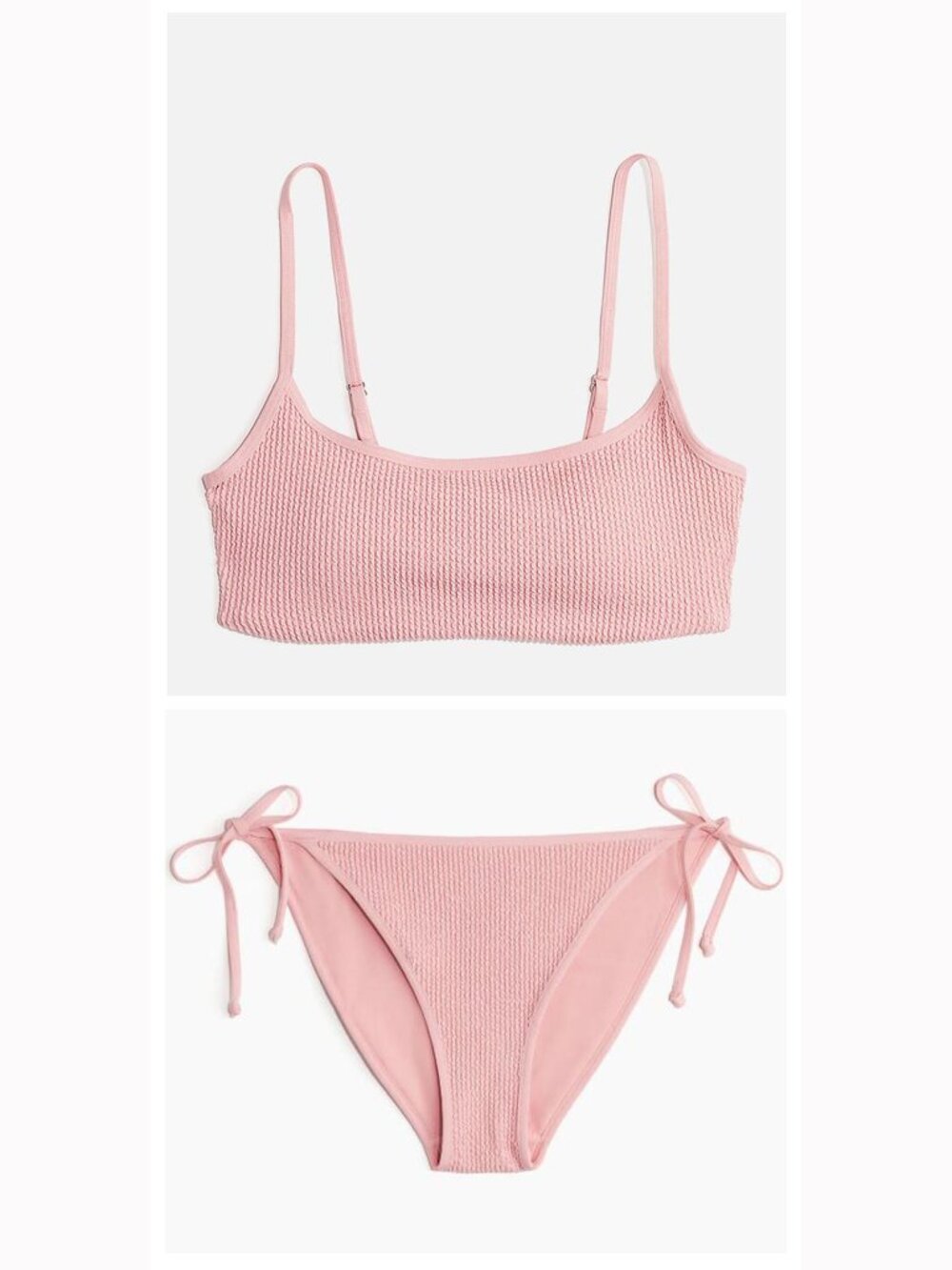 H & M Light Pink Bikini Top & Tie Bottom
